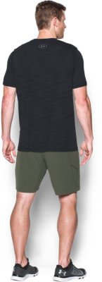 Under Armour Seamless Mens Training Top Green Short Sleeve T-Shirt Gym Running 